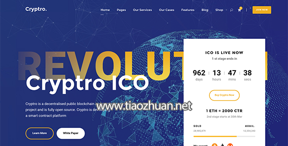 Cryptro 1.4.5 – 加密货币、区块链、比特币WordPress主题