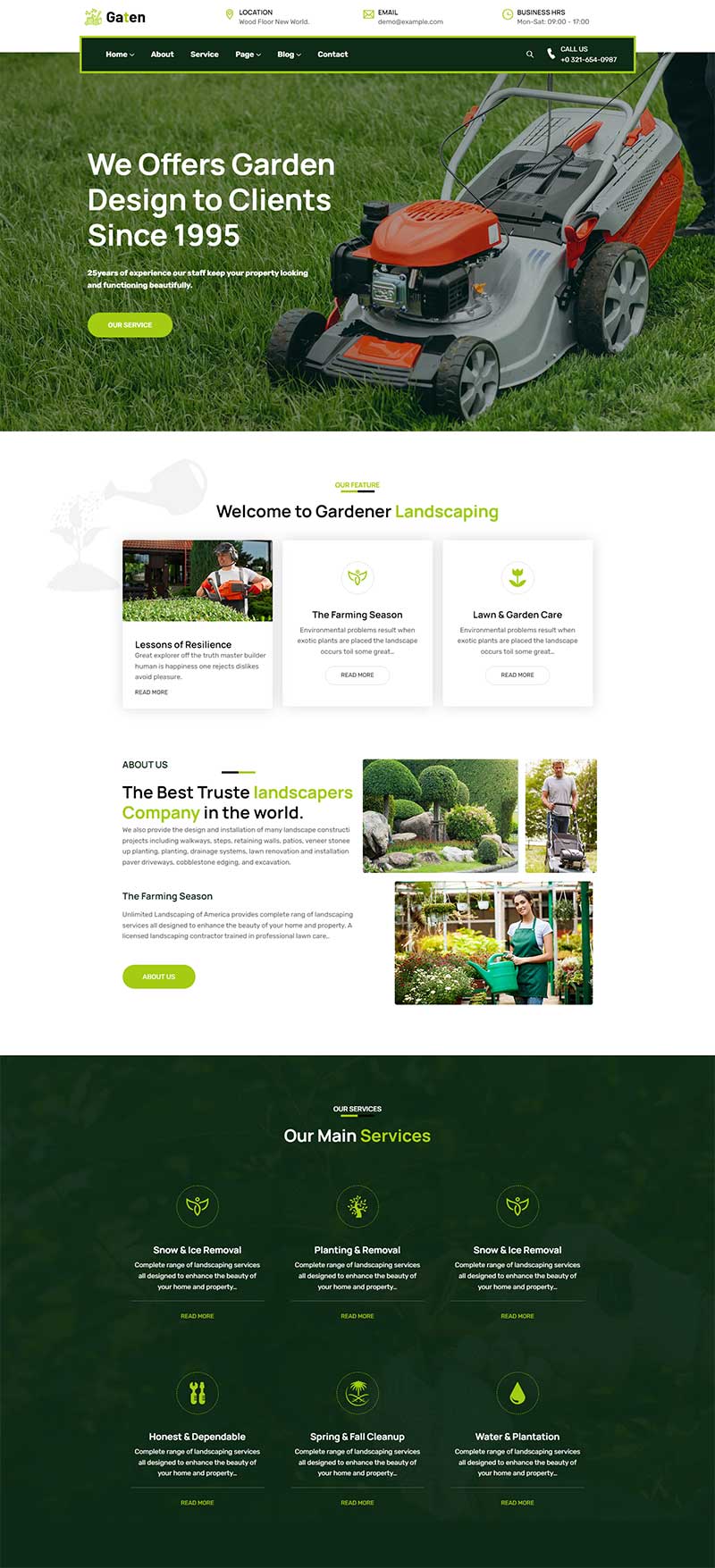 HTML5园林设计景观美化网站模板