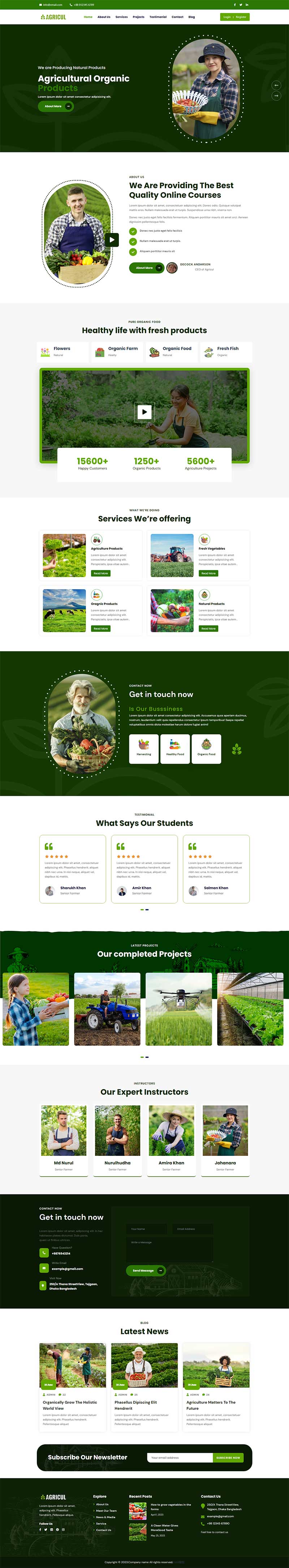 绿色有机生态果蔬农场前端静态html5单页网站模板