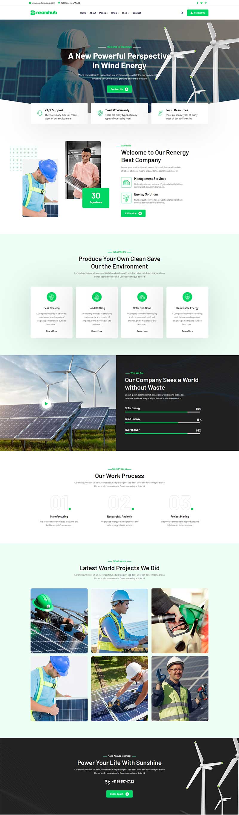 风力绿色环保能源企业前端静态网站模板