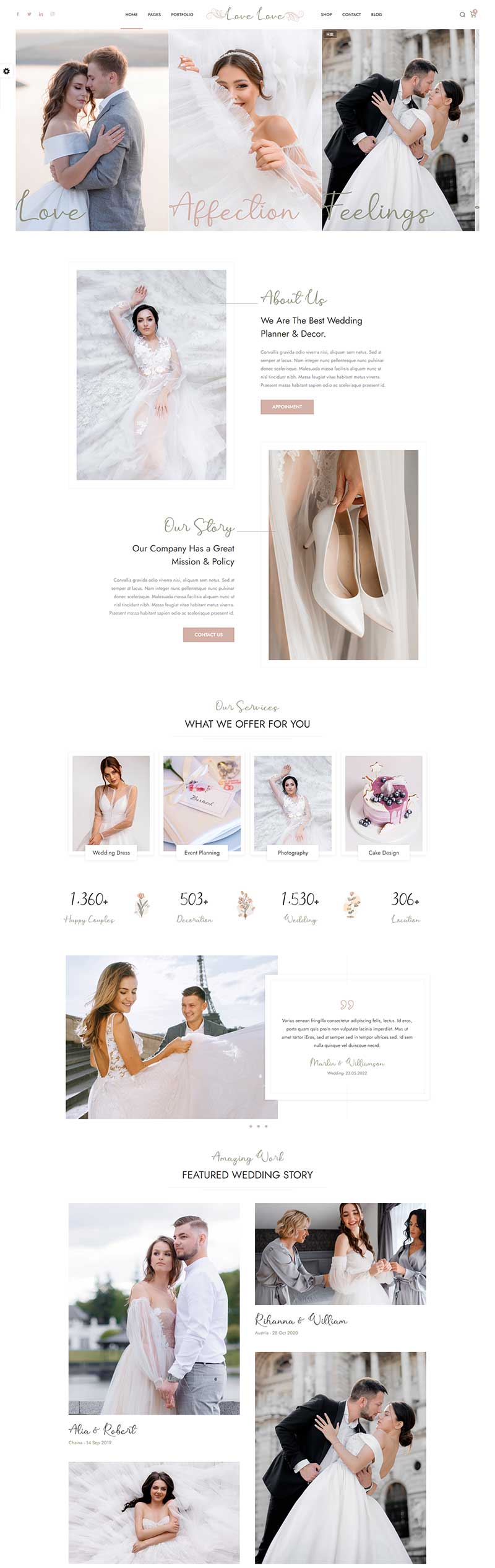 HTML5婚庆婚饰婚纱摄影服务网站模板