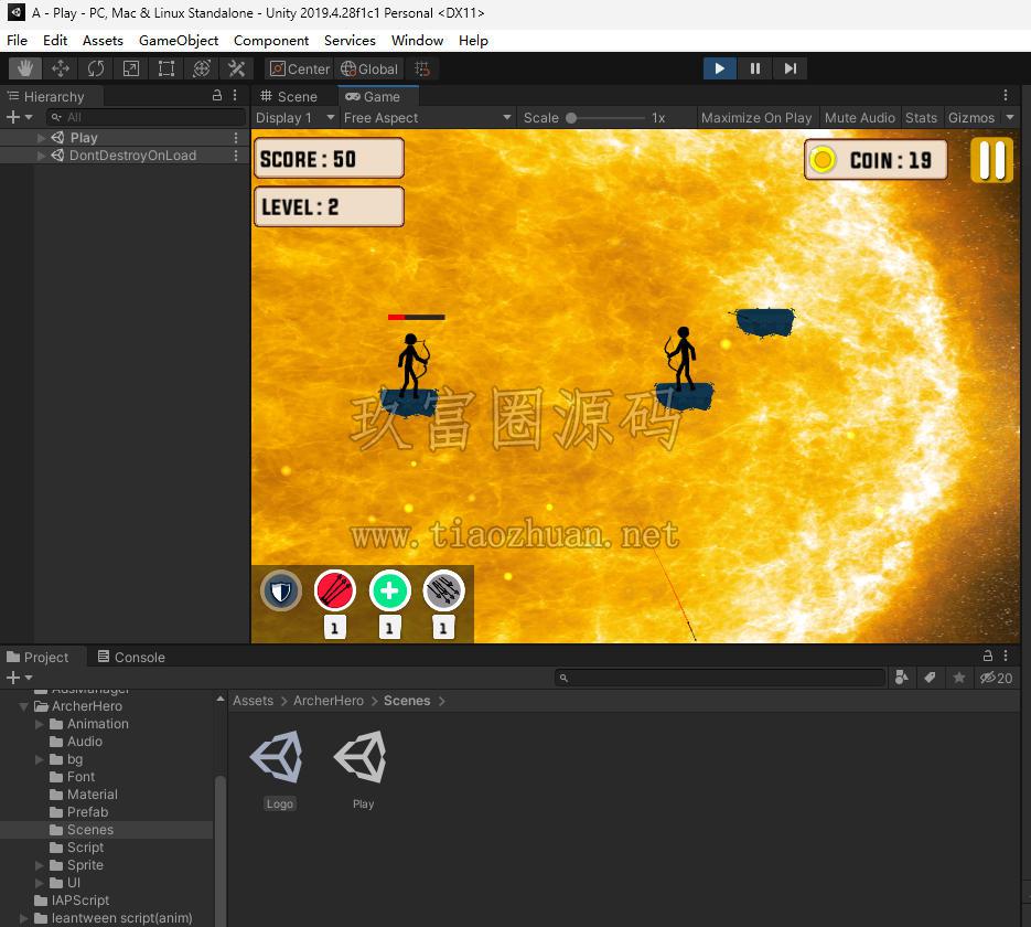 《Archery Hit – Stickman Bow Fight》unity源码