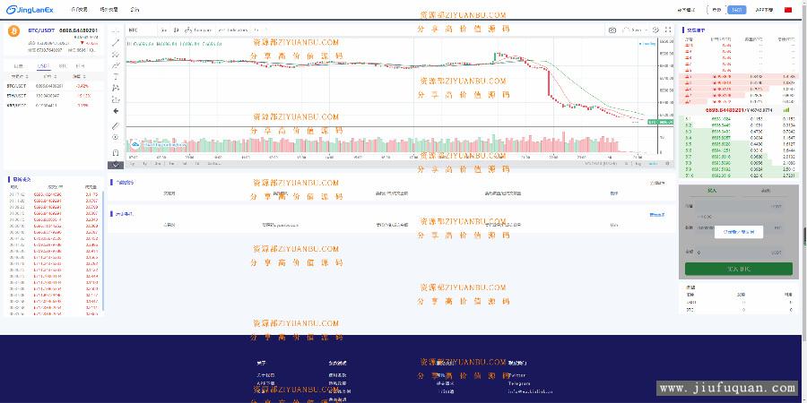 虚拟交易所+BTC币币交易带充值区块L交易所+钱包景蓝交易所