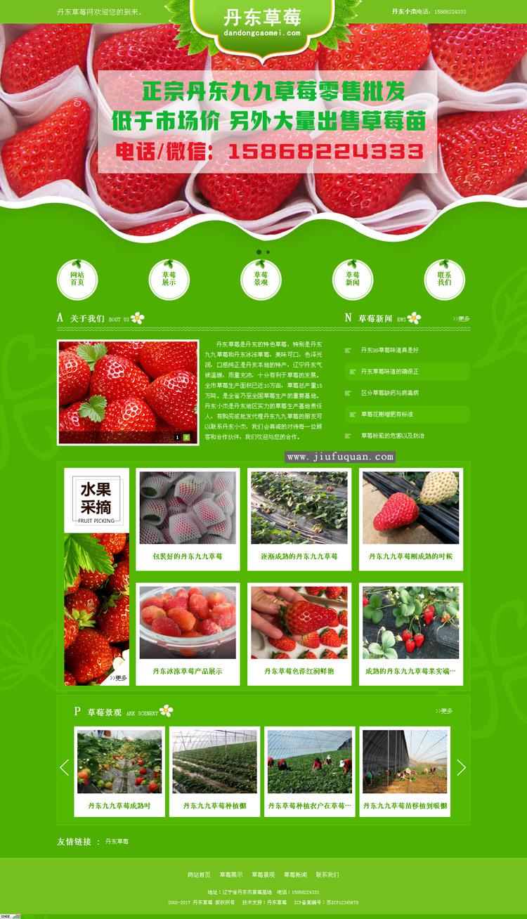 【织梦CMS】新版草莓水果类源码利于排名（PC+手机端）