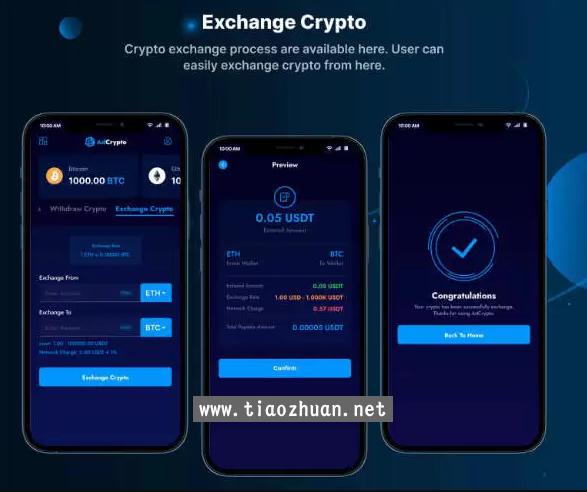 Flutter掌上加密货币交易系统APP源码(含Web前后端)V1.5.0