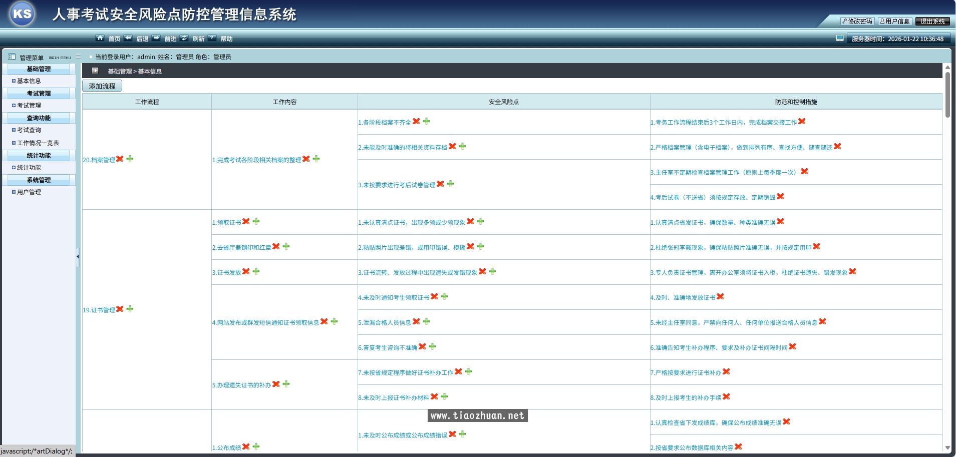 人事考试安全风险点防控管理信息系统 考试系统源码